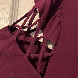 Torrid Maroon A Line Dress with Cutouts